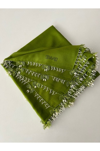 REYYAN Handcrafted Needle Embroidered Writing/Needle Embroidery/Needle Work Yemeni/Handcrafted Cheesecloth/Head Cover