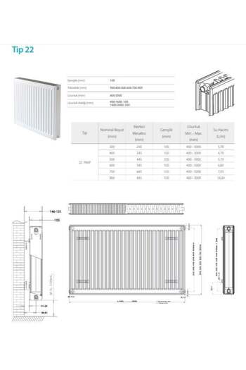 Daikin Tip22 PKKP 600x1000 Panel Radyator Kalorifer Petegi