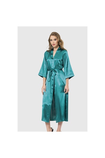 Narnuga Emerald Long Satin Dressing Gown