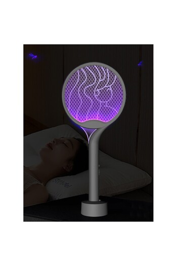 FONIX Electric swatter against mosquitoes, flies, insects, Rechargeable, 2600V, 2 Power Levels