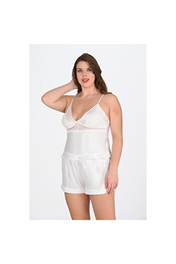 Narnuga Plus Size Ecru Shorts Set