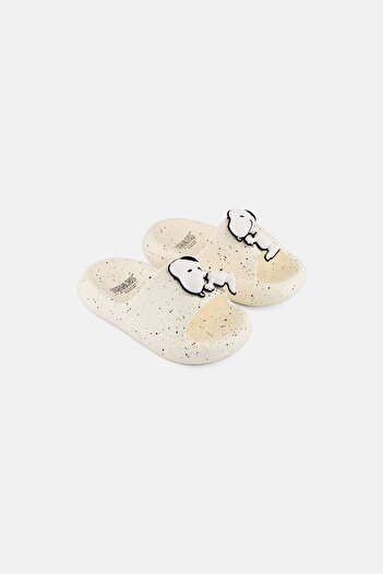 PEANUTS Toddlers Boy Slip On Slides, Off White