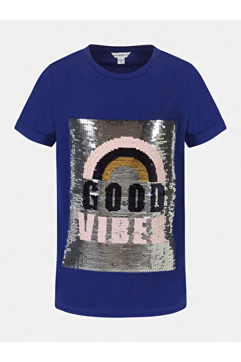 Guess Tricou High Low pentru fete, cu croiala normală