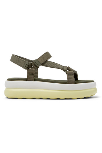 CAMPER Women's Green Athletic-Style Hook And Loop Casual Sandals - Lightweight Pelotas Flota Up