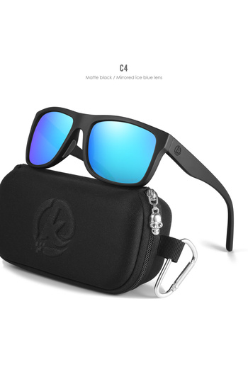 Choice4 C4Mirrored ice blue KDEAM Polarized Sunglasses Men Sports Tridimensional Brand Logo TR90 Square Sun