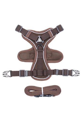 Choice M Brown Cat Harness and Leash Set Escape Proof, Breathable Reflective Adjustable Kitten Chest Strap