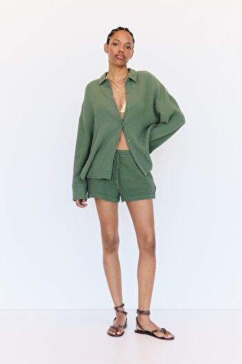 Pull & Bear Rustik dokulu gömlek