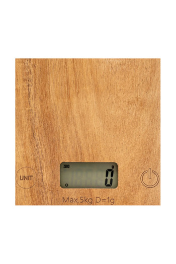 5 five simply smart Harmony Digital Scale, acccia wood, 5 kg, 21.5 x 15 x H 2 cm