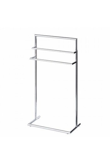zeller towel rack with foot, chrome steel, 43.5 x 23 x 83 cm