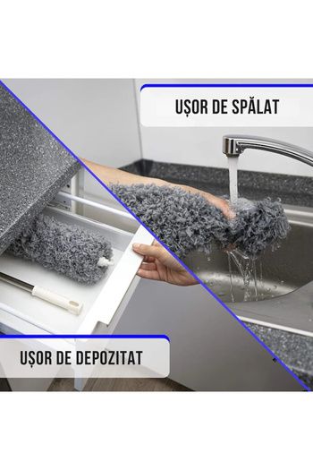 varioshop Perie/pamatuf pentru praf VarioShop®, Maner Extensibil pana la 250 cm, Pentru zone greu accesibile,