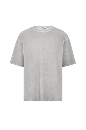 VAMOSCLO Washable Ottoman Basic Oversize T-Shirt Gray