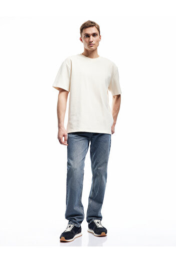 Koton Regular Waist Cotton Pocket Detailed Straight Fit Jean Trousers - Mark Jean