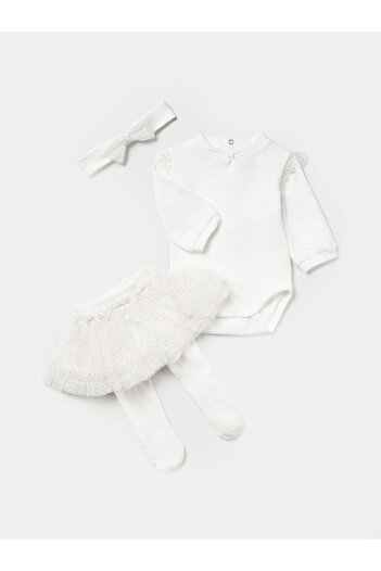 MAYORAL mayoral Girl Set bodysuit and skirt 2814 Ecru