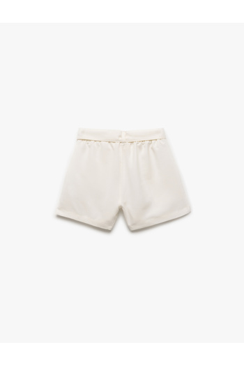 Koton Modal Blended Belt Detailed Shorts with Pockets