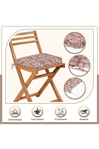 Evim Canvas 4-Piece Wicker Liquid-Proof Stain-Proof Zippered Lace Chair Cushion 40 X 40 cm