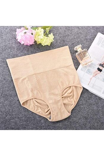 Glamroot ملابس داخلية نسائية بدون درزات للتحكم في البطن بخصر مرتفع، مقاس واحد، بيج