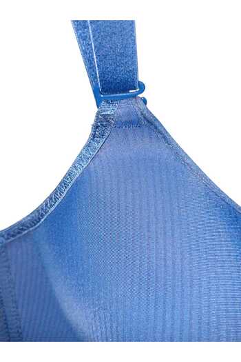 gigigiyim Navy Blue C Cup Wire Free Unpadded Matte Ribbed Bra