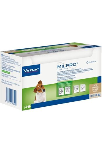 Virbac Milpro Small Dog & Pup 0.5-10kg Dewormer One Tablet