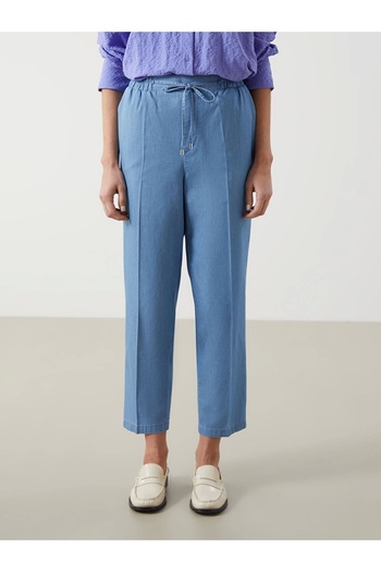 LC Waikiki Lcwaikiki Classic Indigo Elastic Waist Carrot Fit Women's Jean Pants