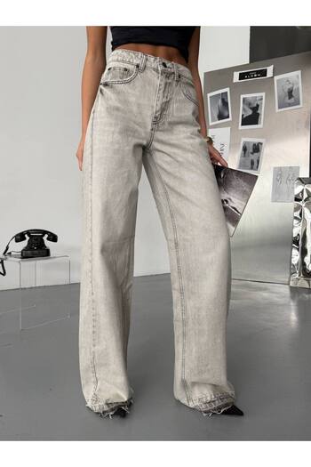 DENİKK TREND ÖZEL TASARIM BOL PAÇA RAHAT KALIP BAGGY PALAZZO DENİM JEAN PANTOLON