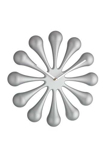 TFA Analog wall clock, created by designer, model ASTRO, matte metallic silver, 60.3008