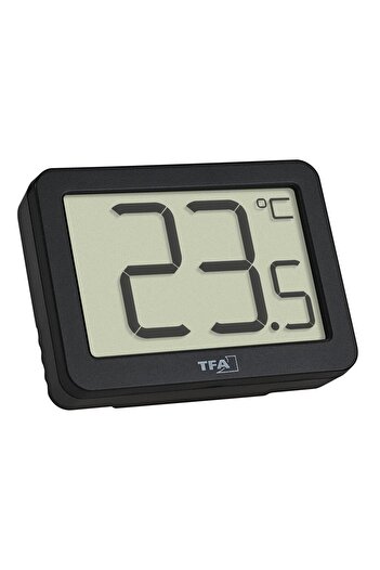 TFA Digital room thermometer, with magnetic holder, black, 30.1065.01