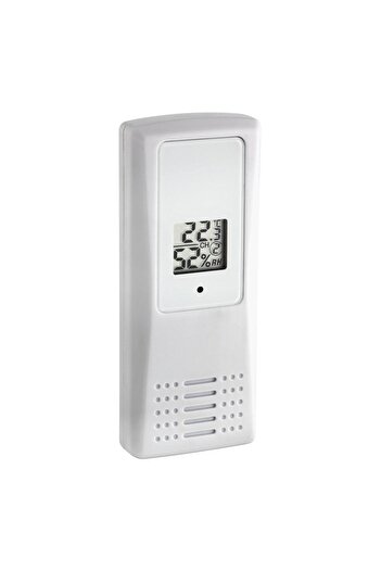 TFA Transmitator wireless digital pentru temperatura si umiditate, afisaj LCD, alb, 30.3208.02