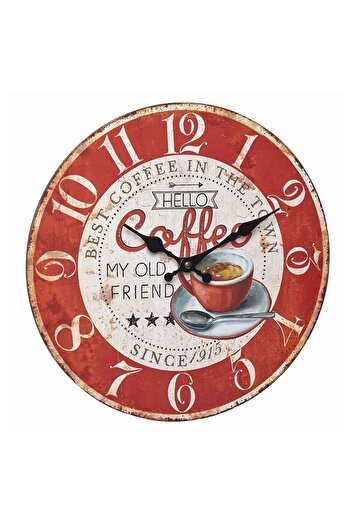 TFA MDF analog wall clock, VINTAGE design, Coffee, 60.3045.12
