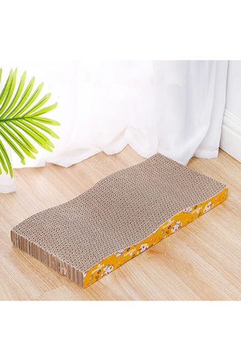 TaoTaoPets Cat Scratching Board with Wave Design, Cardboard Lounger Trim,Premium Cardboard Construction