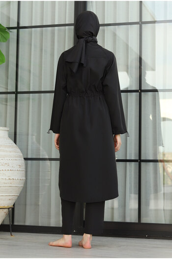 HEQA Reglan Sleeve Hijab Μαγιό Μαύρο