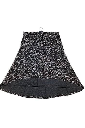 ECE GİYİM Women's Elastic Waist Leopard Patterned Large Size Fish Skirt