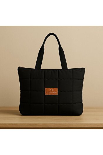 Bambus Large Volume Quilted Zippered Single Compartment School Sports Handbag and Shoulder Bag
