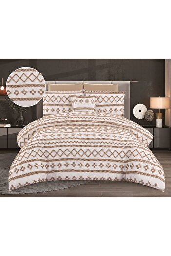 Red Rose Bohemian Microfiber Summer Bedspread for Two People, 7 Pieces