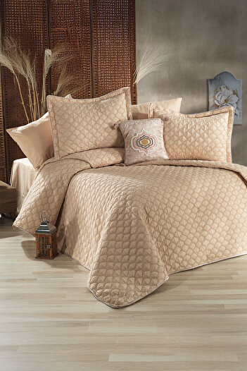 Teksev Melody Cappuccino Silk Woven Soft Double Luxury Feel Bedspread