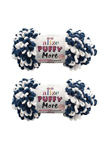 Alize 2 spools of Puffy More wool yarn, color number 6557