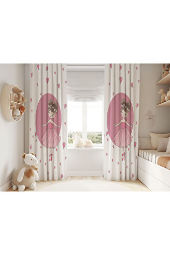Şen Dekorasyon Ballerina Girl Children's Background Curtain
