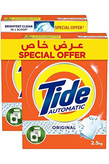 Tide Automatic Laundry Detergent Powder, 2.5 Kg, Dual Pack