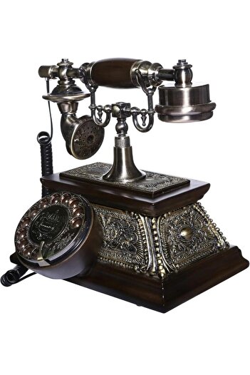 Generic Retro Wooden Rotary Dial Landline Phone – Vintage Antique Style Telephone for Home & Office Décor
