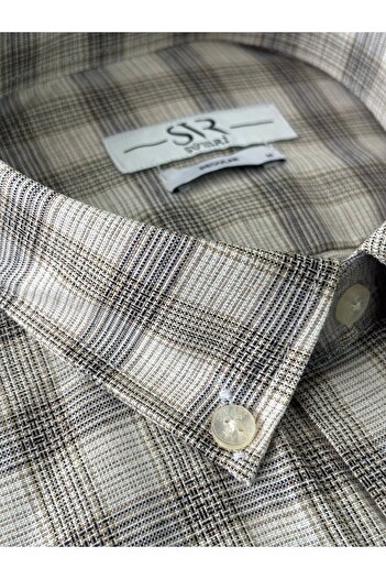 SÜVARİ Rider Loose Fit Pocket Plaid Patterned Short Sleeve Men's Shirt