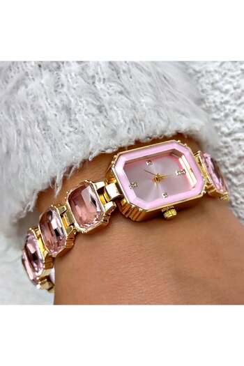 LOOQ Stoned Geometric Design Model Women's Wristwatch