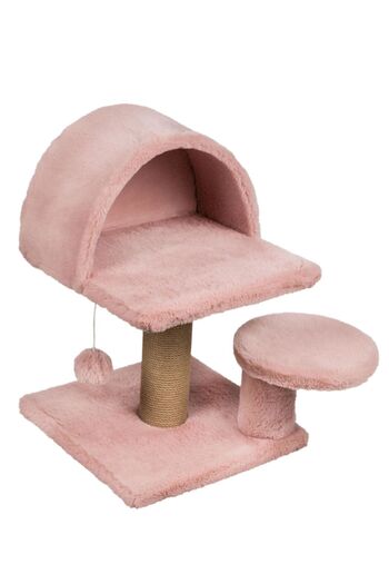 ROYKA Cat Scratching 50X50X55 cm Cat Play House and Scratching Platform Pink