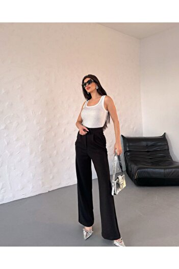 Umay Trend Women's Velcro Waist Comfortable Palazzo Pants