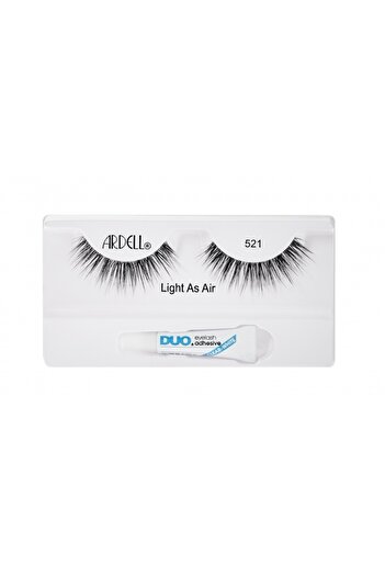 Ardell Light As Air Lash, Weightless 50% Lighter Lashes - 521, Bonus Duo Adhesive