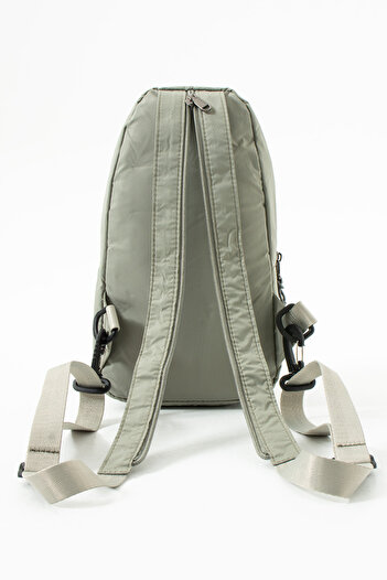 Sanmorris 6005 Unisex Parachute Fabric Water Resistant 3 Compartment Crossbody and Backrest Strap Body Bag Light Gray