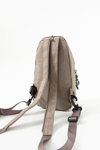 Sanmorris 6005 Unisex Parachute Fabric Water Resistant 3 Compartment Crossbody and Backrest Strap Body Bag Sand