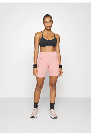 Nike Dri-Fit Universa Medium-Support High-Waisted 8" Biker Training Pembe Kadın Şort