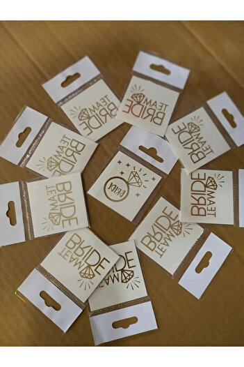 FOKUL Bride To Be Dövme Seti Gold Renkli 2 Bride 10 Team Bride - Geçici Bride Dövme Bekarlığa Veda Partisi
