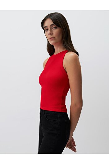 Jimmy Key Slim Fit Sleeveless Halter Neck Knitted Tank Top