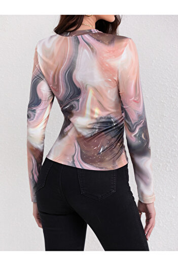 Take Two By Styli Abstract Graphic Print Long Sleeve T-Shirt