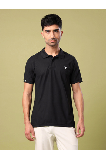 Technosport By Styli Plus Size Solid Slim Fit Polo T-Shirt